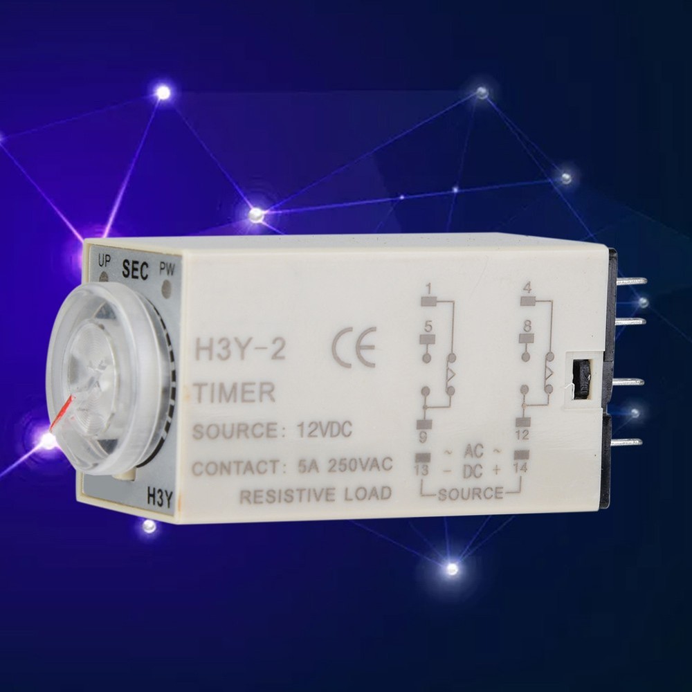 1 H3Y-2 Time Relay Adjustable Power On Delay Timer For Automation Control Use
