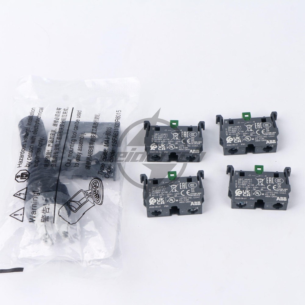 1x ABB Control Joystick Switch MJS6-40B with 4 MCB-10 Contacts Reset Type