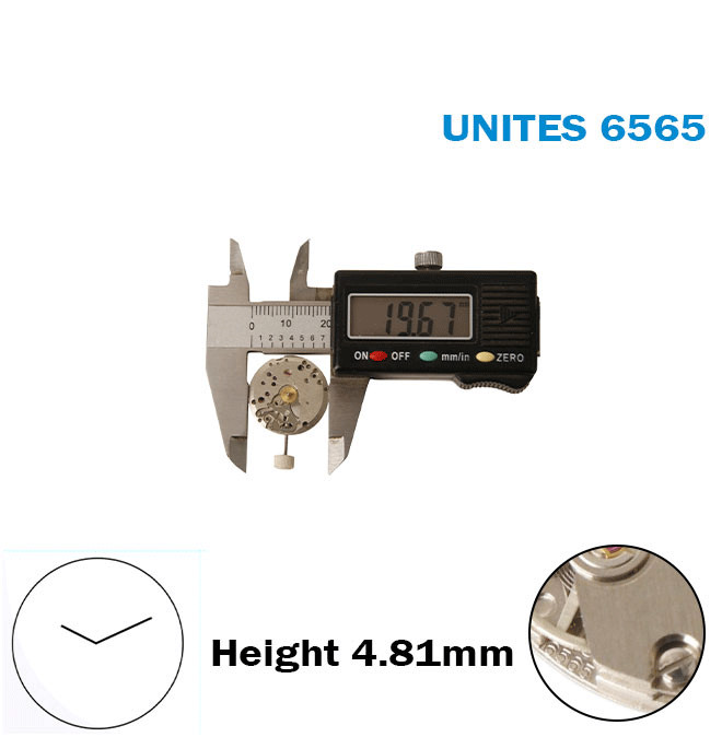 UNITAS 6565-Manual Movement-Height:4.81mm-Without Disk-2 Hands.