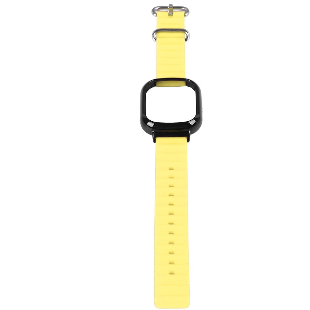 Silicone Watch Band With Case Replacement For Honor 4 Adjustable Strap (Yellow)