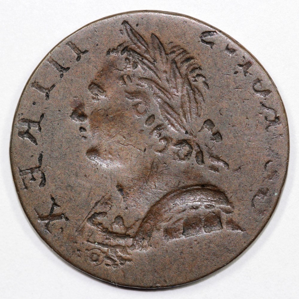 No Date Great Britain Half Penny Brockage