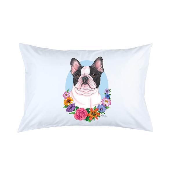 French Bulldog White & Black Micro Fiber Pillowcase
