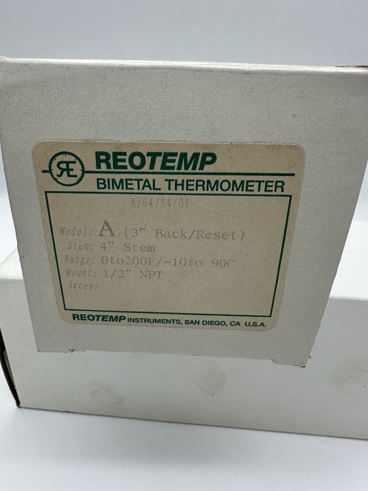 Reotemp Bimetal Thermometer Model A
