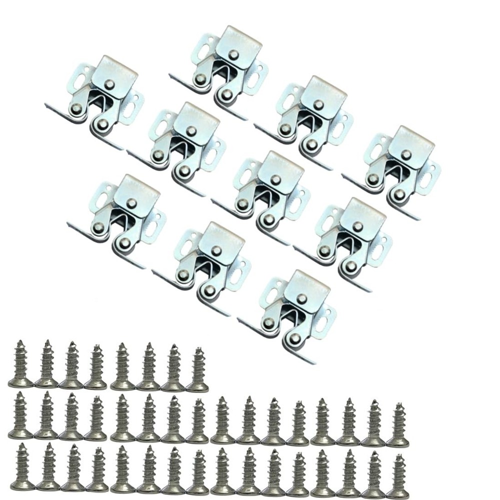10 Pack Double Roller Catch Cabinet Door Ball Latch Hardware