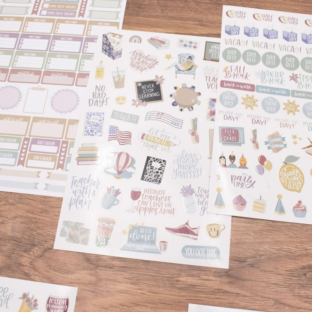 Planner Stickers | Teacher Pack | Cool Tones