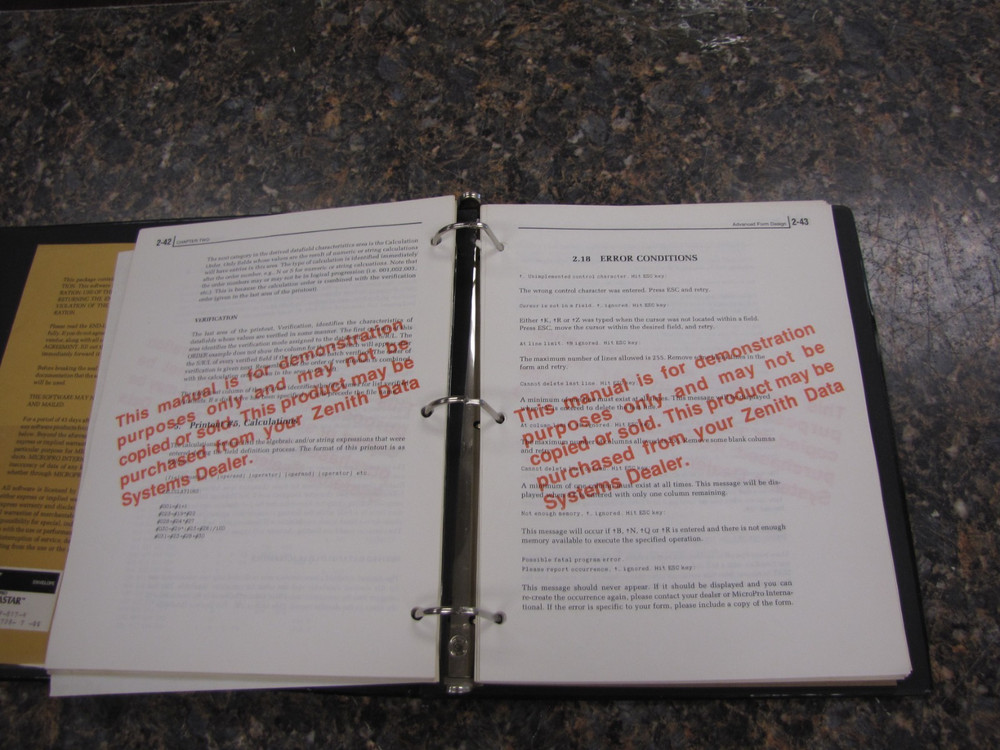 1981 Zenith Heath Micropro DATASTAR User Guide & 5.25" Software Disks in Binder