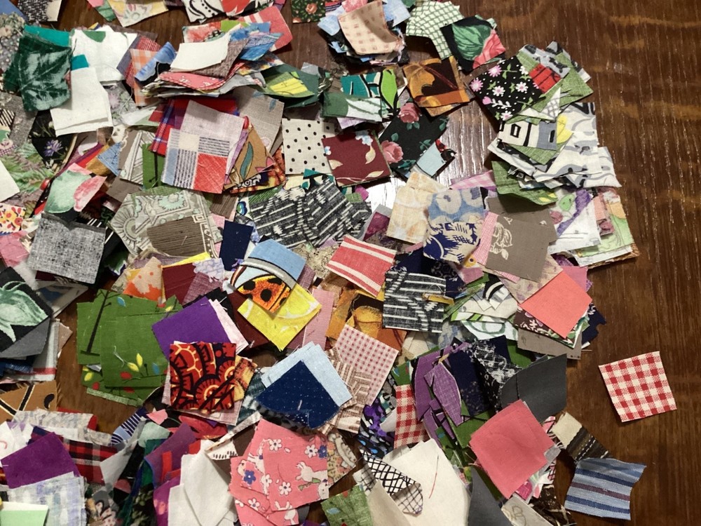 hand cut fabric squares for quilting