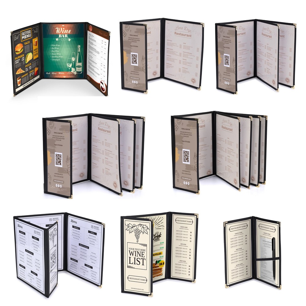 WeChef 30 Pcs Menu Covers Book & Half  / Tri-fold / Tri-fold & Half / Gate-view