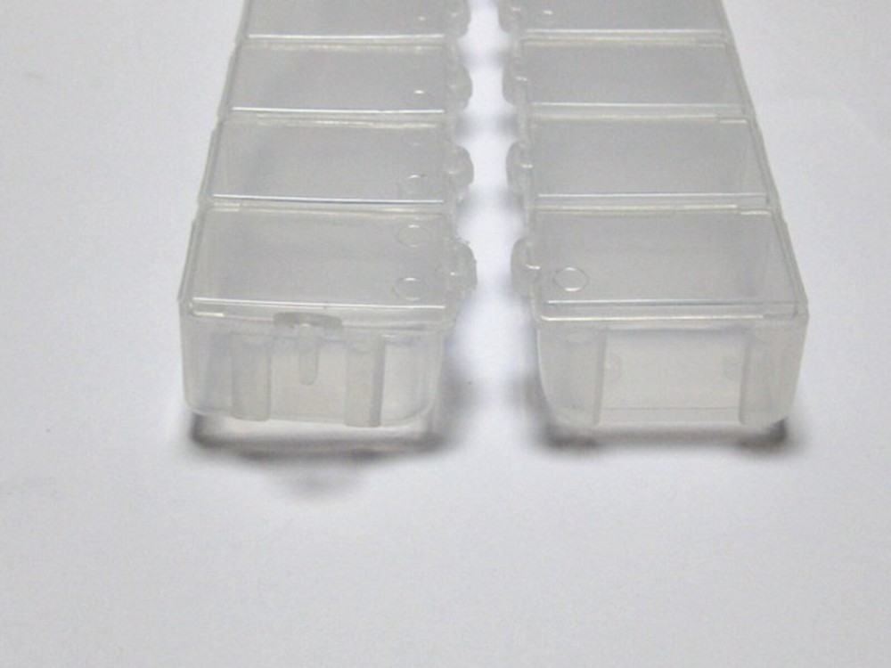 4 Clear Bar Shape Beads Display Storage Container Box 7 compartments 152X30mm