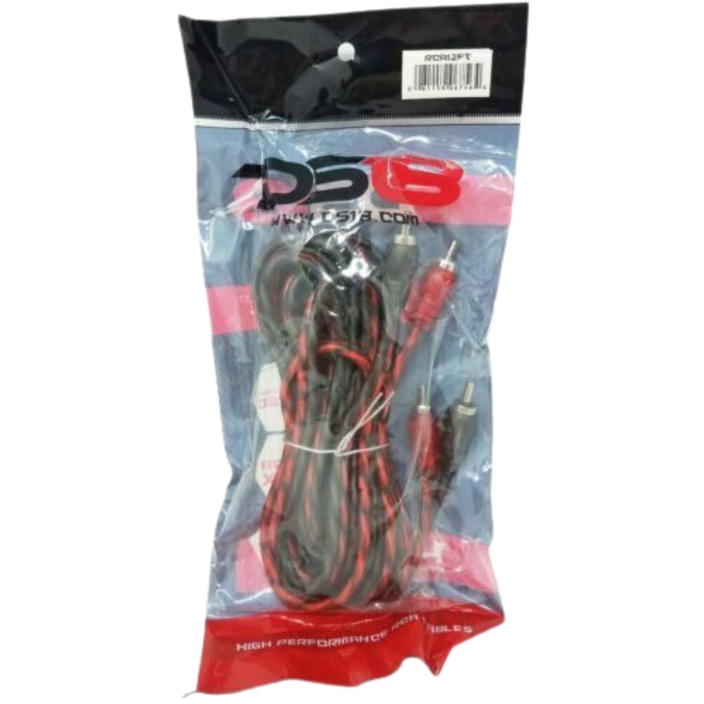 DS18 RCA12FT 12 ft 2 Channel Shielded Twisted RCA Audio Cable Amp Cables