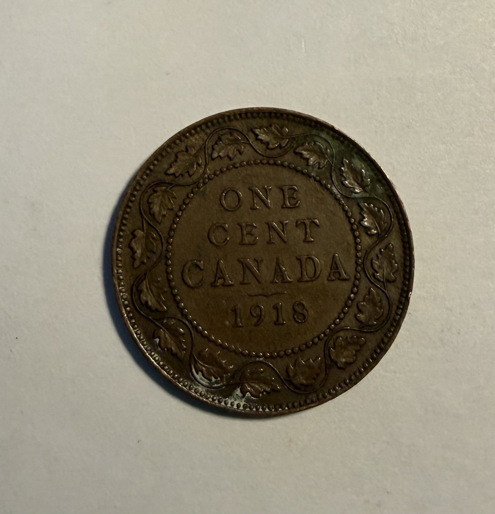 1918 Canada 1 Cent World Coin - KM# 21