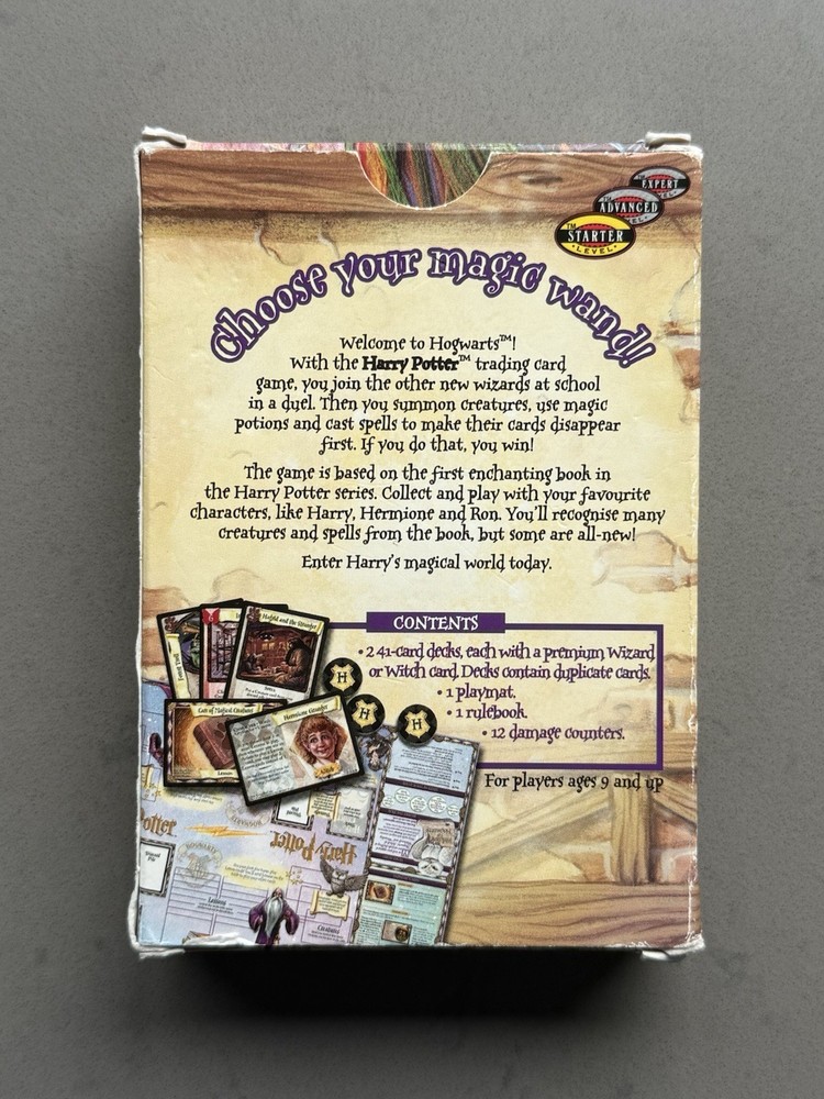 2001 Harry Potter Trading Card Game Two Player Starter Set - Open Box - Complete