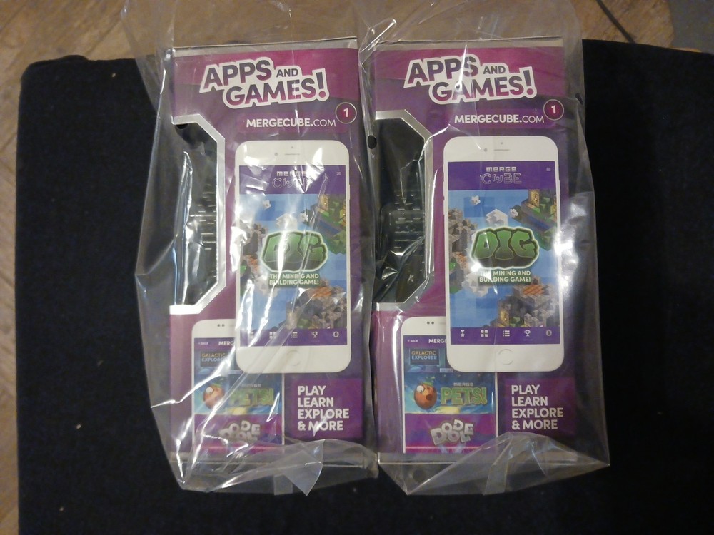 Lot of 2 Merge Cube Augmented Reality Science Toy iOS & Android, Window Compat