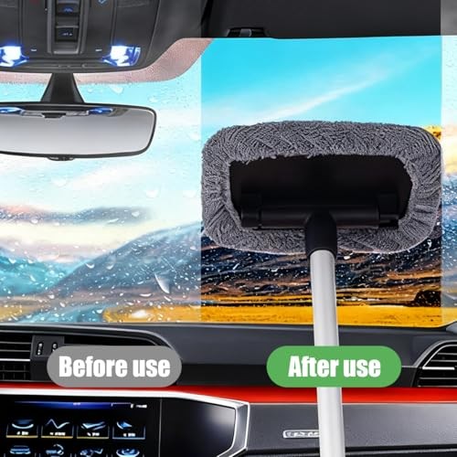 Car Windshield Cleaning Tool, Vehicle Window Cleaner with 3 Rectangular