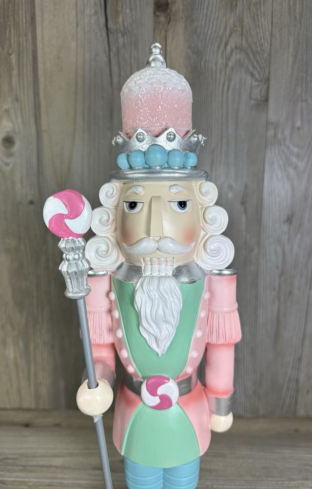 Christmas Pastel Candy Nutcracker 18"H Peppermint Square New