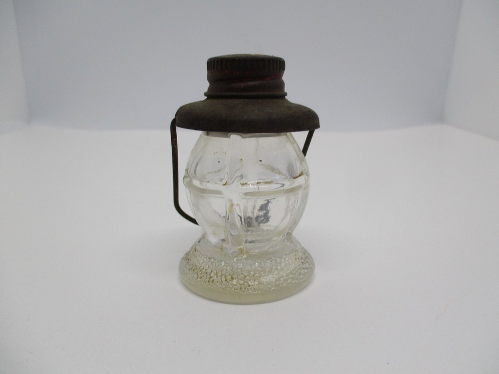 Vintage Miniature Glass Railroad Lantern Candy Container