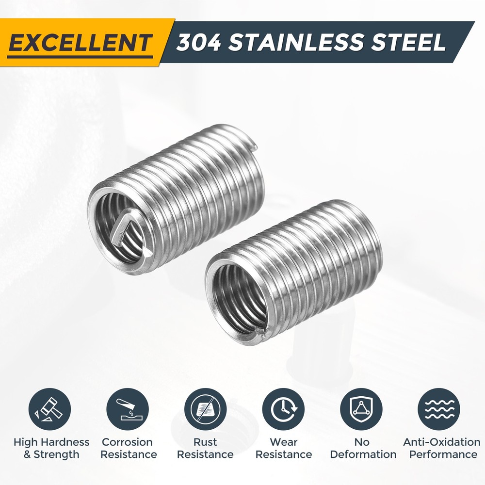 25pcs Wire Thread Inserts M6 x 1 x 3D Metric Helical Threaded Sleeve