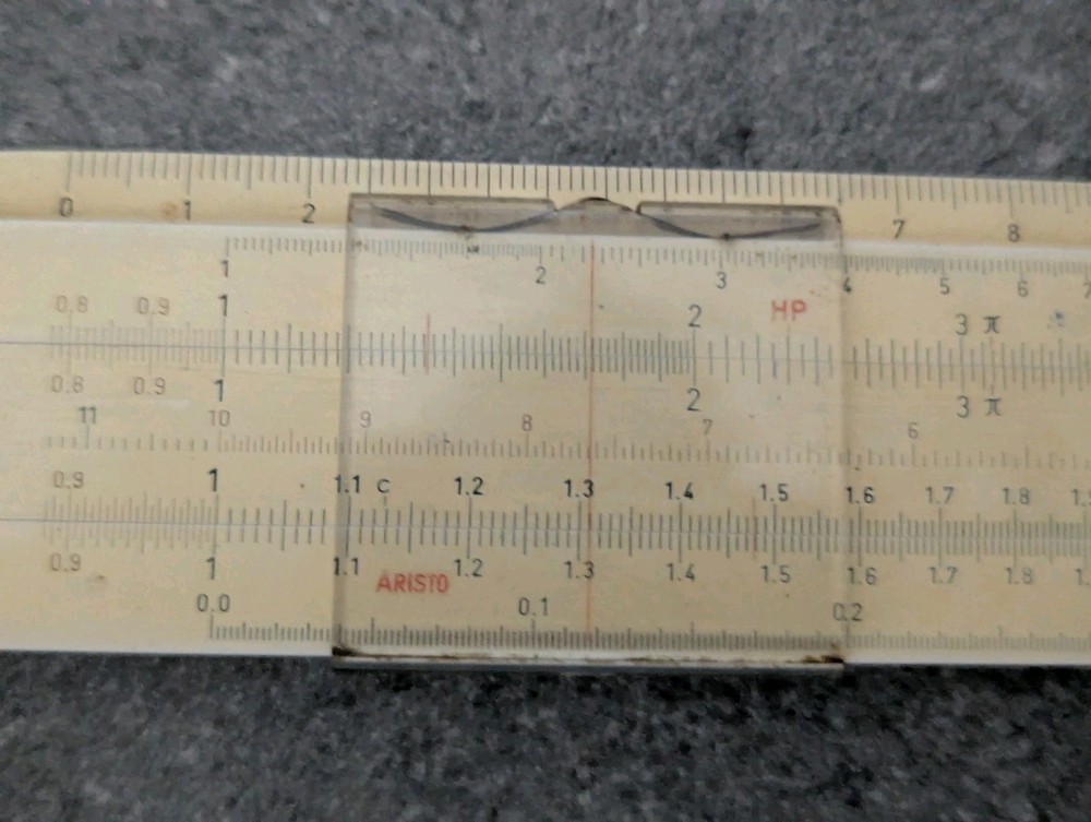 Vintage Aristo No.99 Slide Ruler with Worn Case Drafting Tool