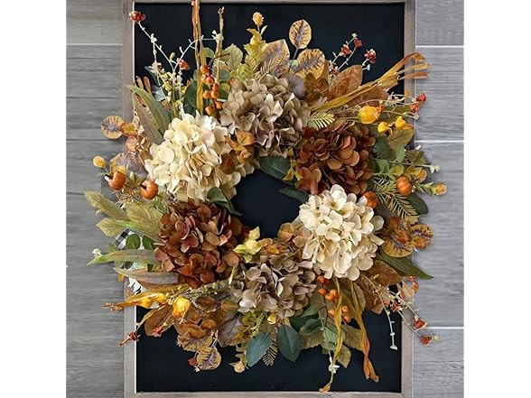 WANNA-CUL Rustic Hydrangea 24" Wreath 10-rustic Hydrangea