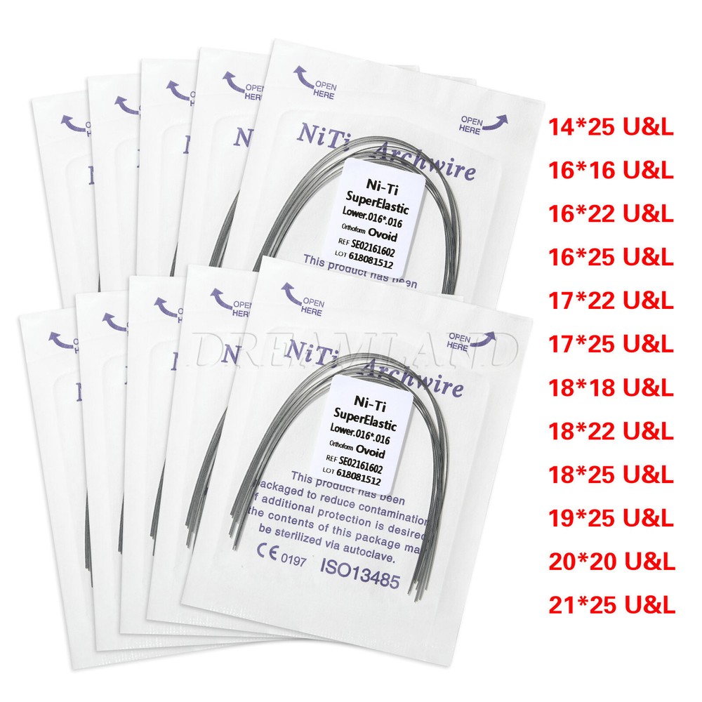 Sale Orthodontic Arch Wires Super Elastic Niti Rectangular Ovoid E/E