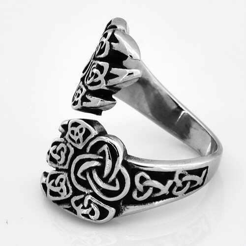 Stainless Steel Celtic Knot Claw Ring