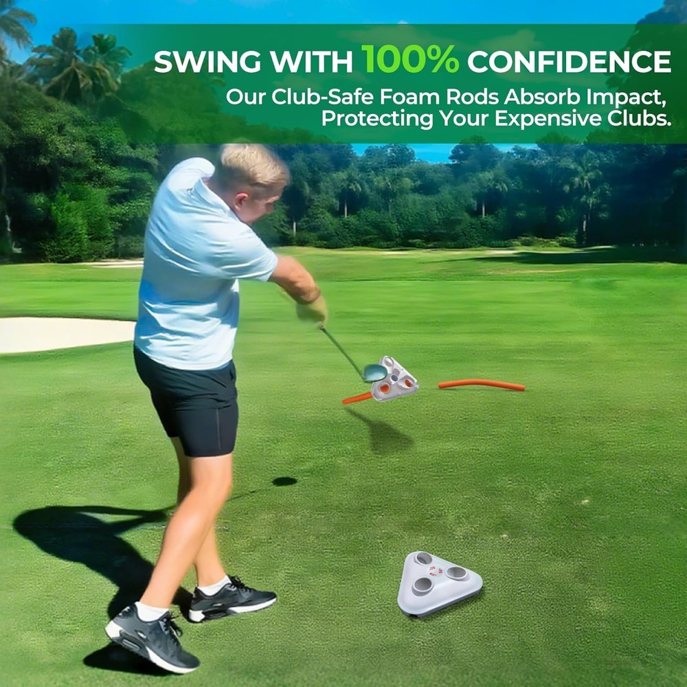 Golf Swing Training Aid Alignment Discs Rods Corrects Swing Path & Slice Fix