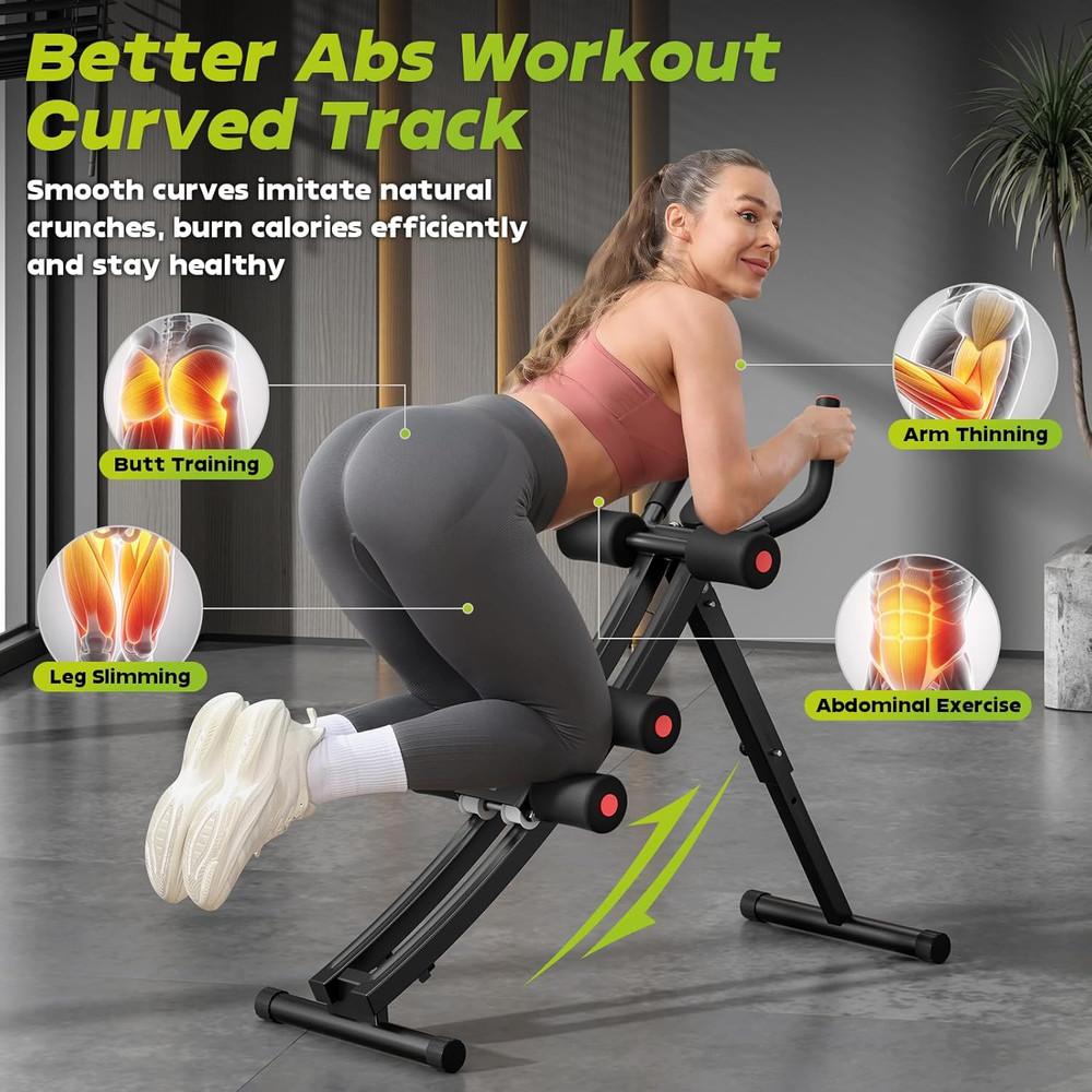 BODY RHYTHM Dual-Track Ab Machine with 4 Adjustable Heights, Foldable Core & Abd