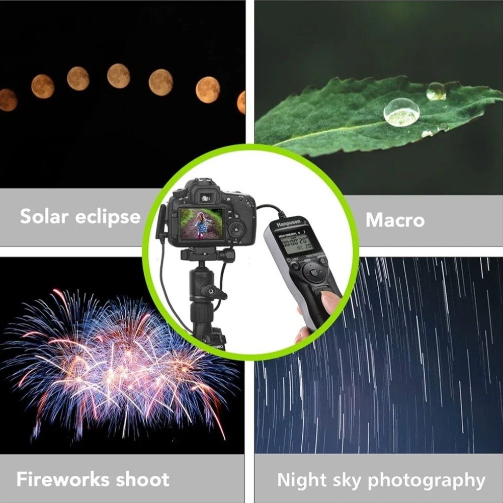 Hanpusen TR-90 Remote Switch With Digital Timer For Camera Shutter Use Open Box