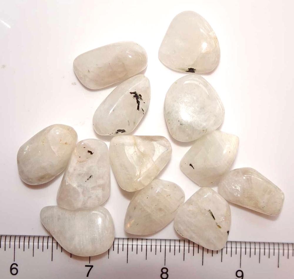Rainbow Moonstone - 12 Tumbled stones rt663e