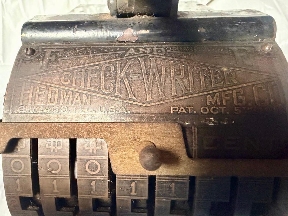 Vintage Hedman Check Writer