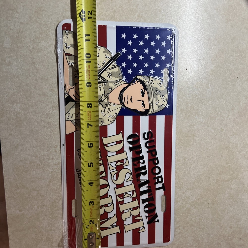 1991 SUPPORT DESERT STORM SPECIAL ISSUE VANITY LICENSE PLATE