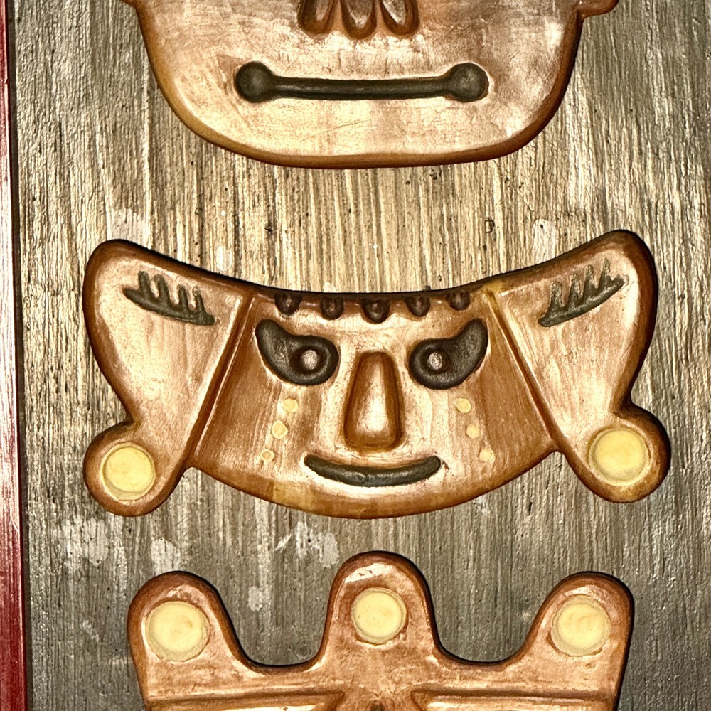 Peruvian Seminario Ceramicas Mask Wall Art Framed Cusco Peru Signed Ceramic