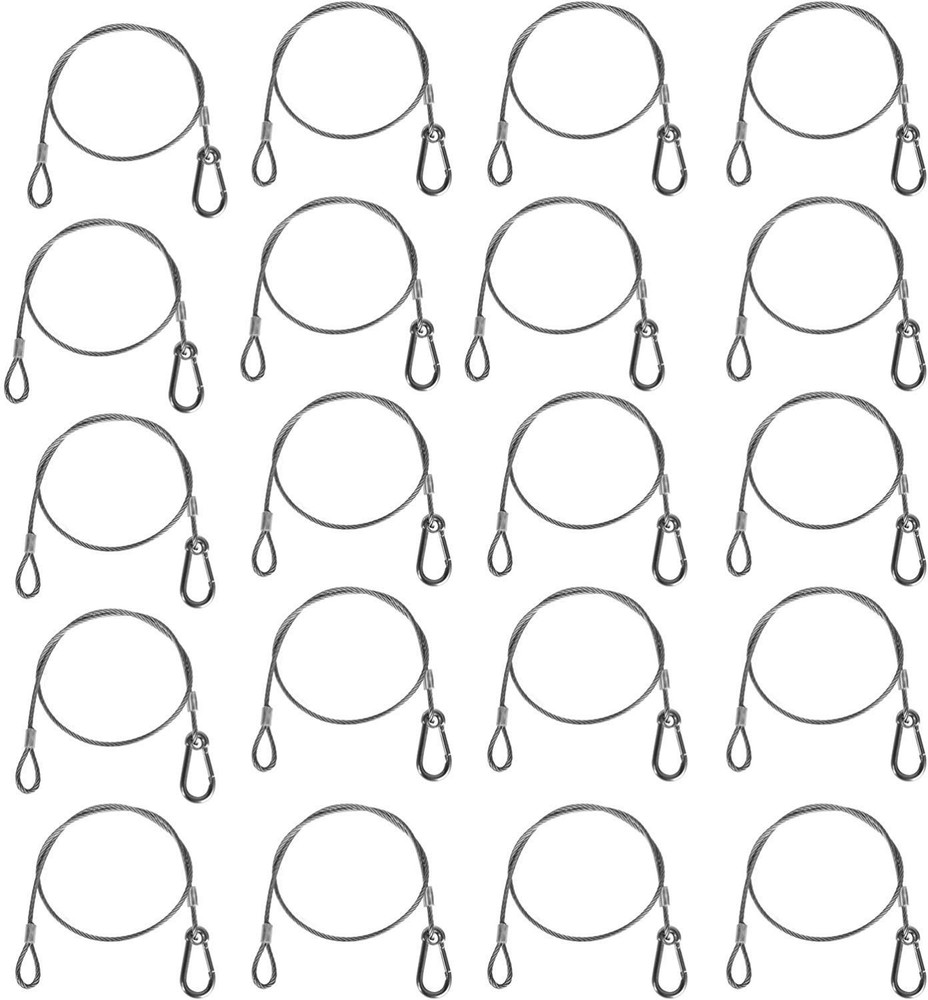 MOUNTAIN_ARK 20 Pack Safety Security Cable, 25.5" Stainless 25.5", Silver