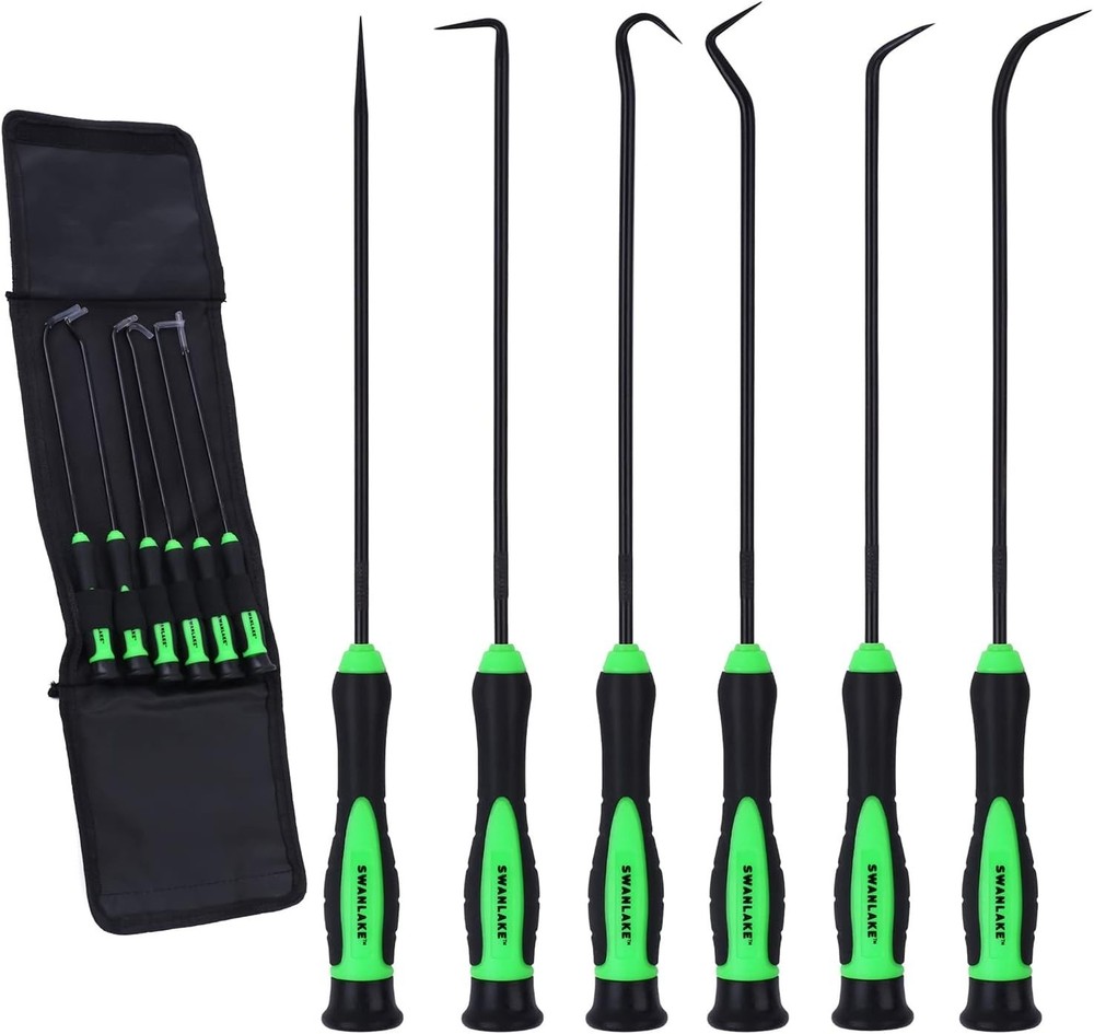 SWANLAKE 6-Piece Pick and Hook Set for Precision Auto Repairs & DIY Projects