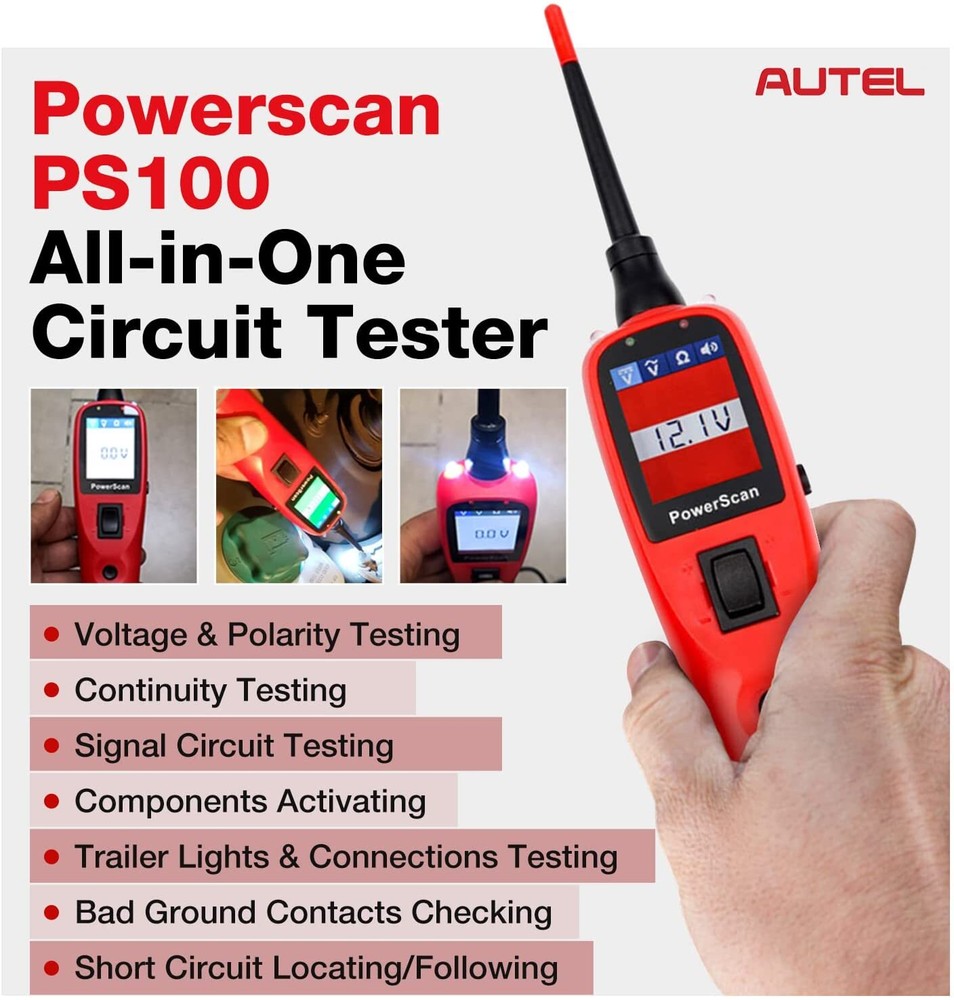 Autel PowerScan PS100 Electrical Circuit System Battery Power Probe Tester Tool