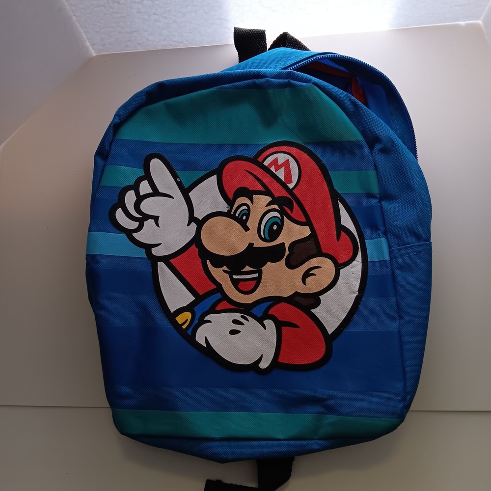 Mario Blue Backpack, kids size, used, good shape