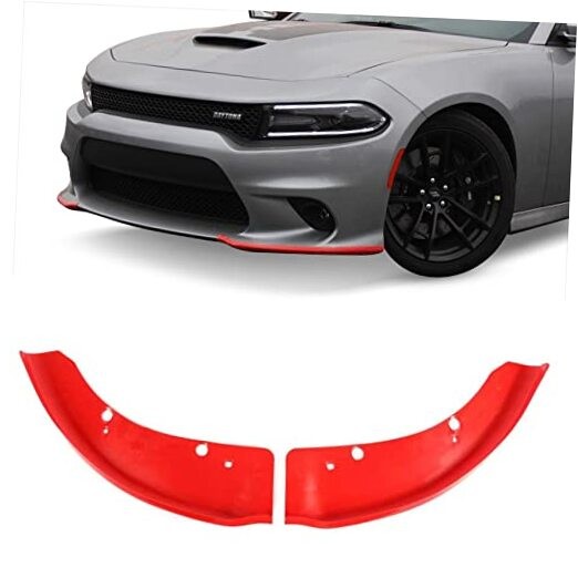 Front Bumper Lip Splitter Protector Replacement for 2015-2024 2025 Dodge Red 2