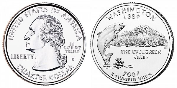2007 D WASHINGTON STATE QUARTER  Choice Unc  From Mint Rolls