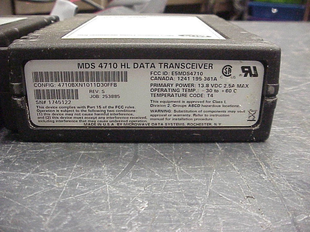 MDS 4710 Series Microwave Data Systems - MDS 4710 Transeiver
