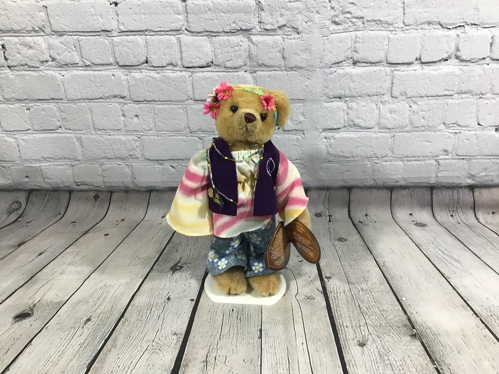 Vintage Brass Button Bear " Ivy"