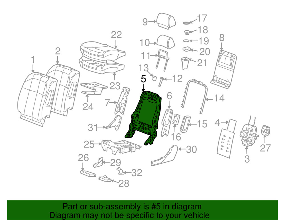 Genuine GM Seat Back Frame 88994922