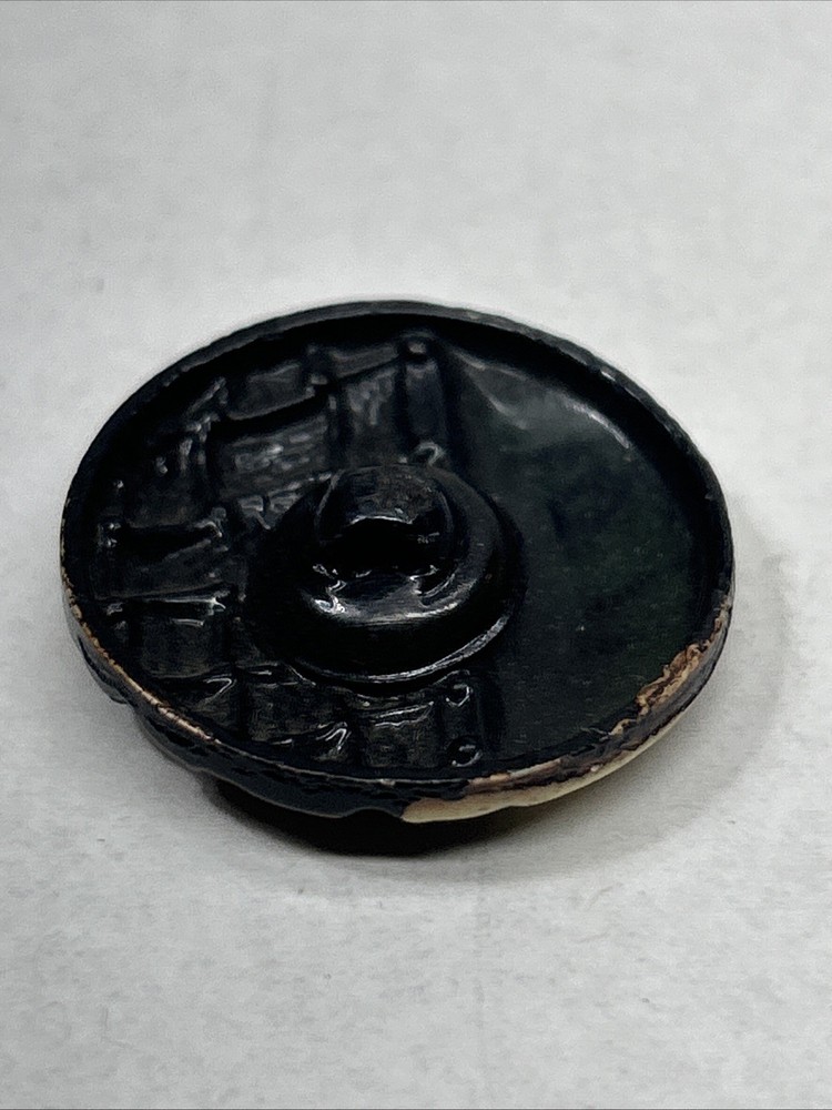 Vintage Celluloid Button Partial Basket Weave Design