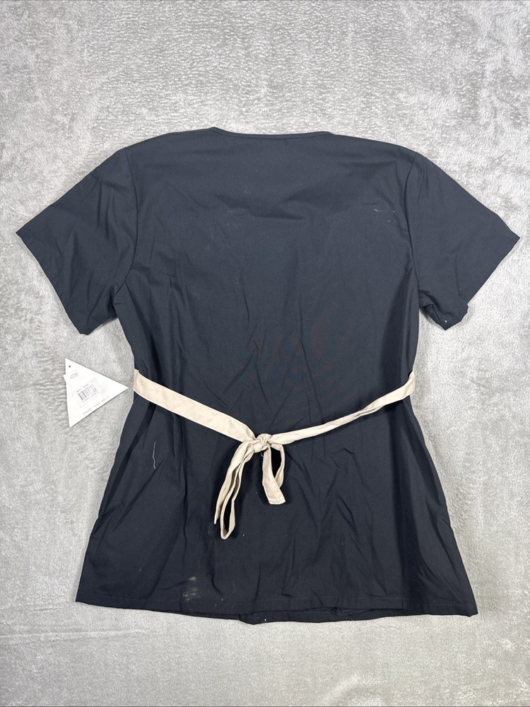 Cherokee Studio Scrub Top Size Small Black Scrub