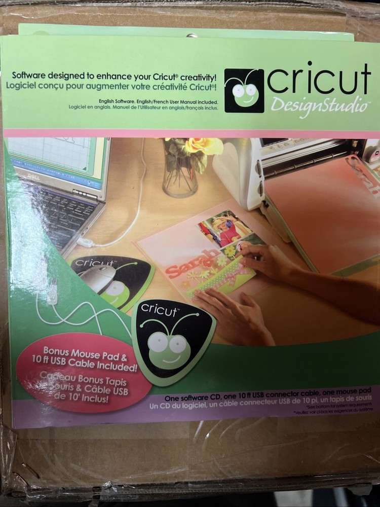 Provo Craft Cricket Design Studio Software Cd/10ft USBConnector Cable/mouse Pad