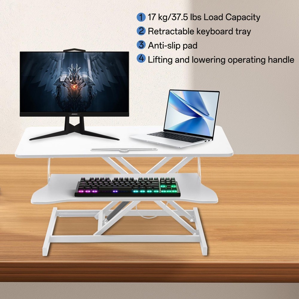37" Height Adjustable Home Office Desk Converter Computer Desk Riser