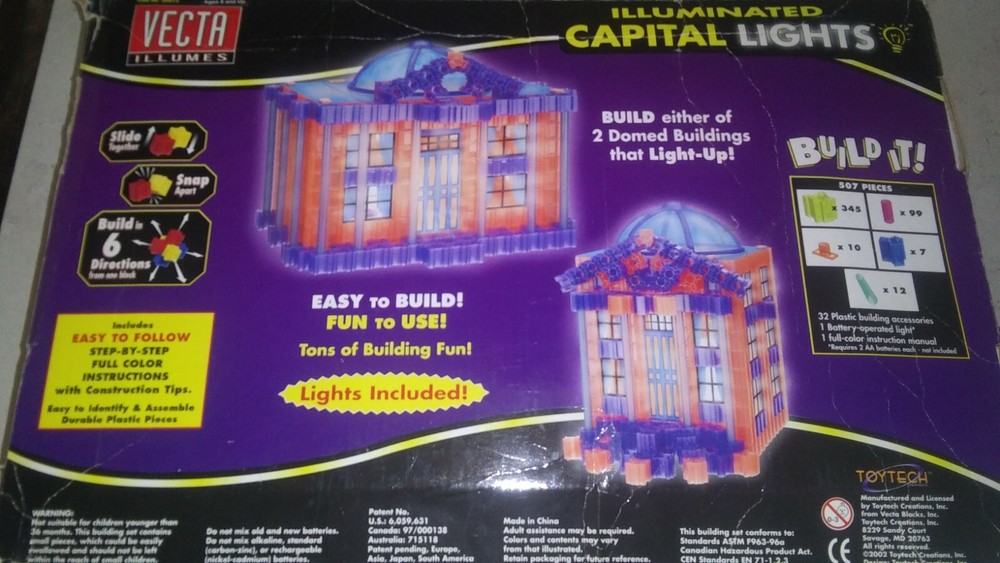 Vecta Systems Capital Lights Domed Lighted Building Set complete. Tested
