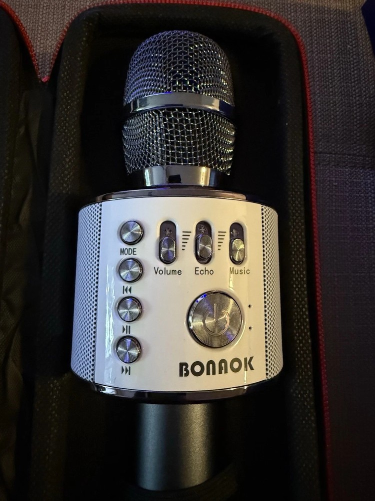 Bonaok Wireless Bluetooth Karaoke Microphone - Black