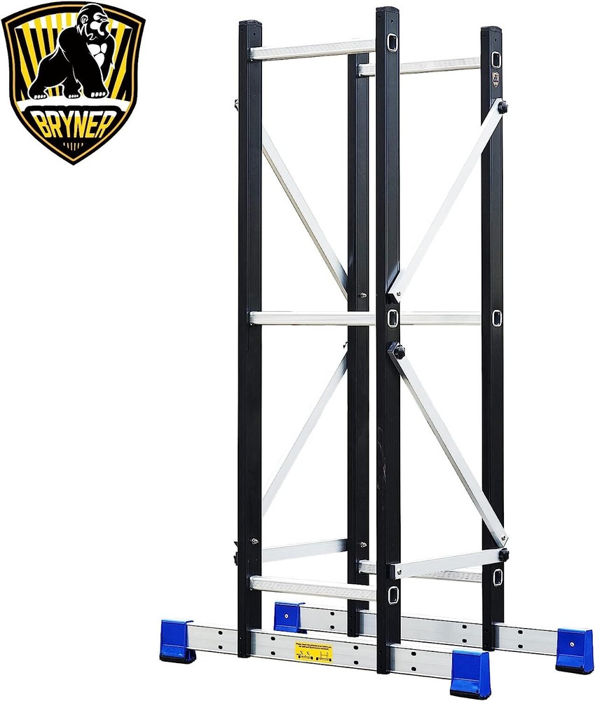 Folding Ladder 19.6ft Aluminium Extension Ladders 7-1 Folding Adjustable