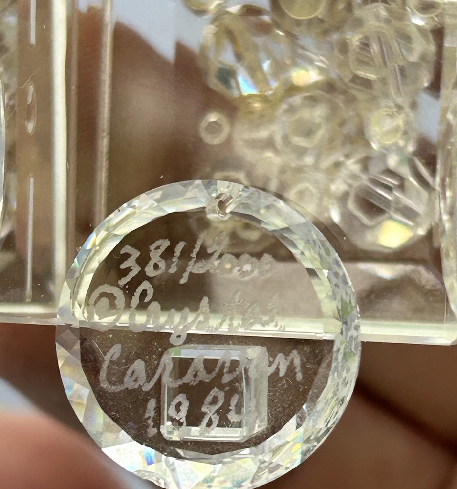Handcrafted Crystal Glass Small 3 piece Signed Train Set