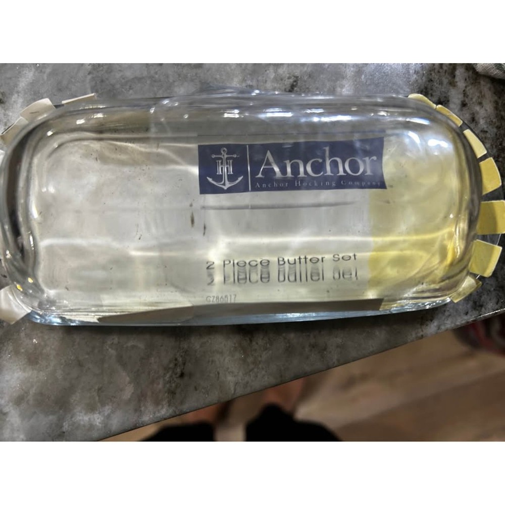 Anchor Hocking 2 Piece Glass Butter Set